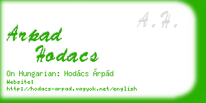 arpad hodacs business card